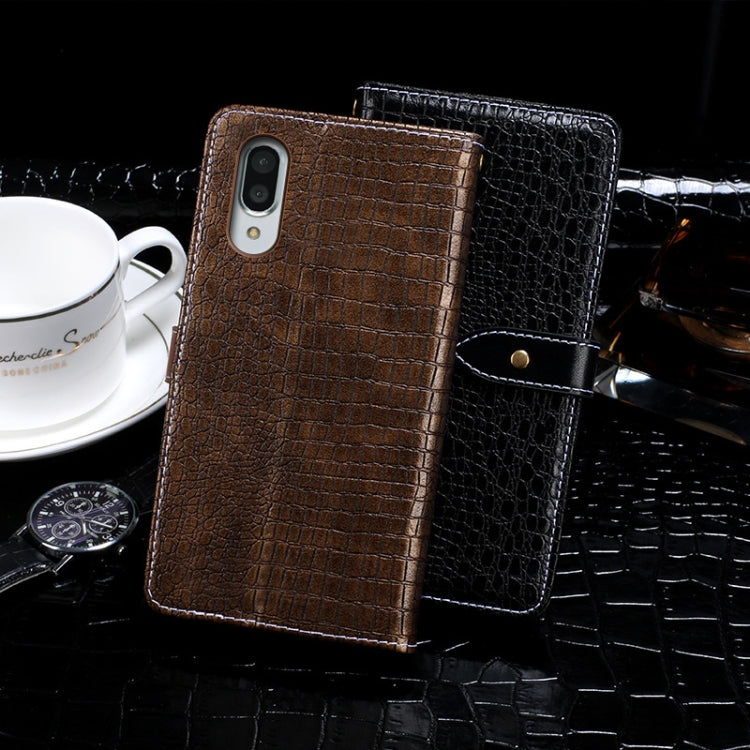 For Sharp Aquos Sense3 Plus idewei Crocodile Texture Horizontal Flip Leather Case with Holder & Card Slots & Wallet(Dark Blue) - More Brand by idewei | Online Shopping UK | buy2fix
