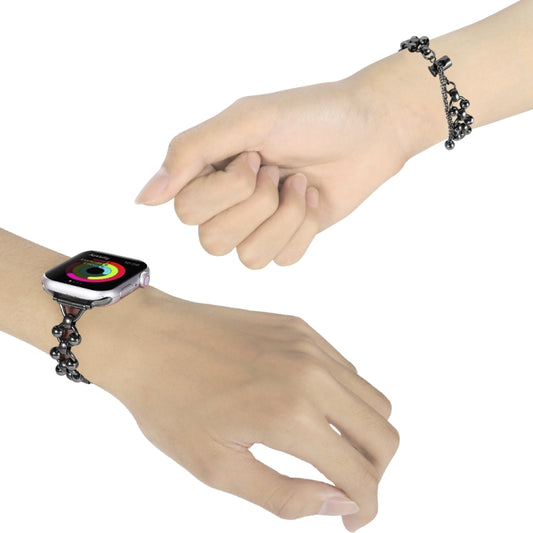 Steel Ball Chain Watch Band For Apple Watch Ultra 49mm&Watch Ultra 2 49mm / Series 9&8&7 45mm / SE 3&SE 2&6&SE&5&4 44mm / 3&2&1 42mm (Black) by buy2fix