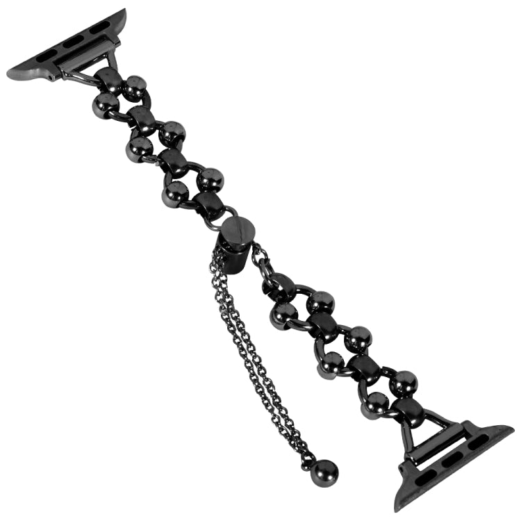 Steel Ball Chain Watch Band For Apple Watch Series 9&8&7 41mm / SE 3&SE 2&6&SE&5&4 40mm / 3&2&1 38mm (Black) by buy2fix