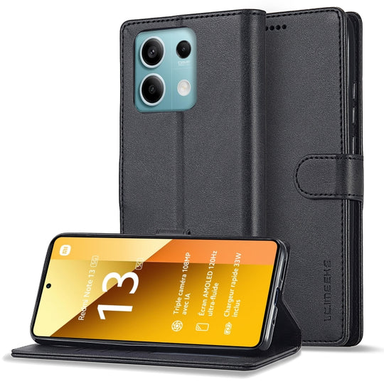 For Xiaomi Redmi Note 13 Pro 5G LC.IMEEKE Calf Texture Leather Phone Case(Black)