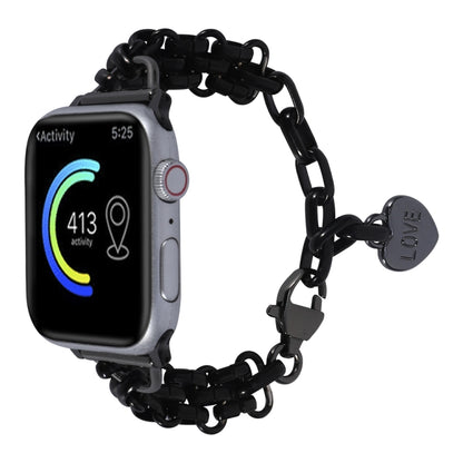 Stainless Steel Three Row Chain Watch Band For Apple Watch Series 9&8&7 41mm / SE 3&SE 2&6&SE&5&4 40mm / 3&2&1 38mm (Black) by buy2fix