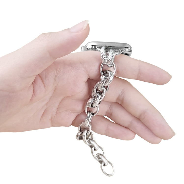 Metal Ripple Twist Chain Watch Band For Apple Watch Series 9&8&7 41mm / SE 3&SE 2&6&SE&5&4 40mm / 3&2&1 38mm (Silver) by buy2fix