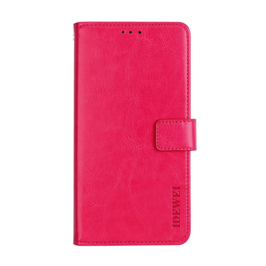 For Ulefone Note 14 idewei Crazy Horse Texture Leather Phone Case with Holder(Rose Red) - Ulefone Cases by idewei | Online Shopping UK | buy2fix