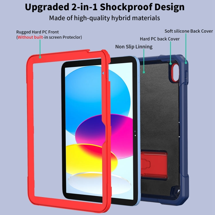 For iPad 2025 / 2022 Bumblebee Silicone + PC Shockproof Tablet Case with Holder(Navy Blue) - iPad 2025 / 2022 Cases by buy2fix | Online Shopping UK | buy2fix