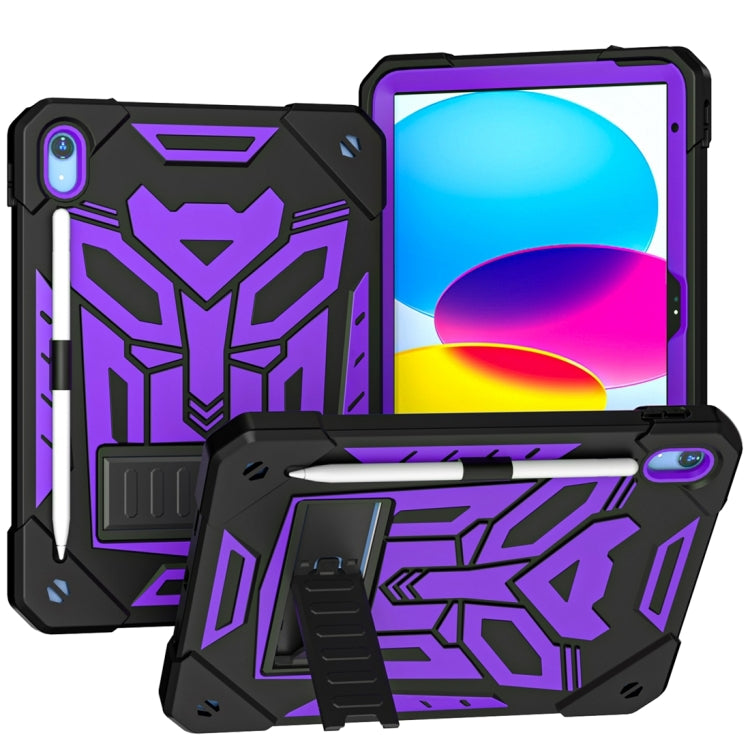 For iPad 2025 / 2022 Bumblebee Silicone + PC Shockproof Tablet Case with Holder(Black Purple) - iPad 2025 / 2022 Cases by buy2fix | Online Shopping UK | buy2fix