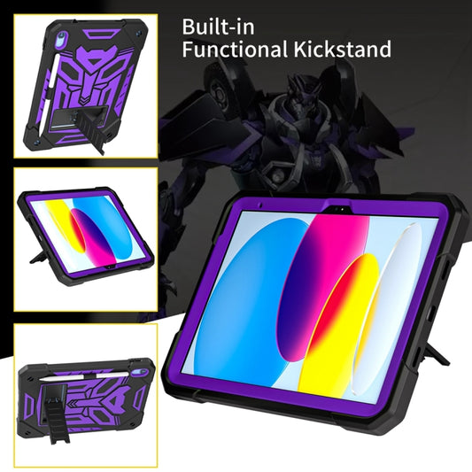 For iPad 2025 / 2022 Bumblebee Silicone + PC Shockproof Tablet Case with Holder(Black Purple) - iPad 2025 / 2022 Cases by buy2fix | Online Shopping UK | buy2fix