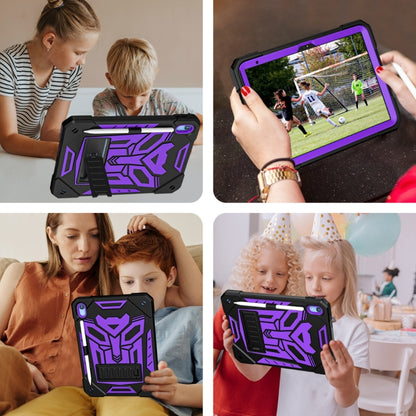 For iPad 2025 / 2022 Bumblebee Silicone + PC Shockproof Tablet Case with Holder(Black Purple) - iPad 2025 / 2022 Cases by buy2fix | Online Shopping UK | buy2fix