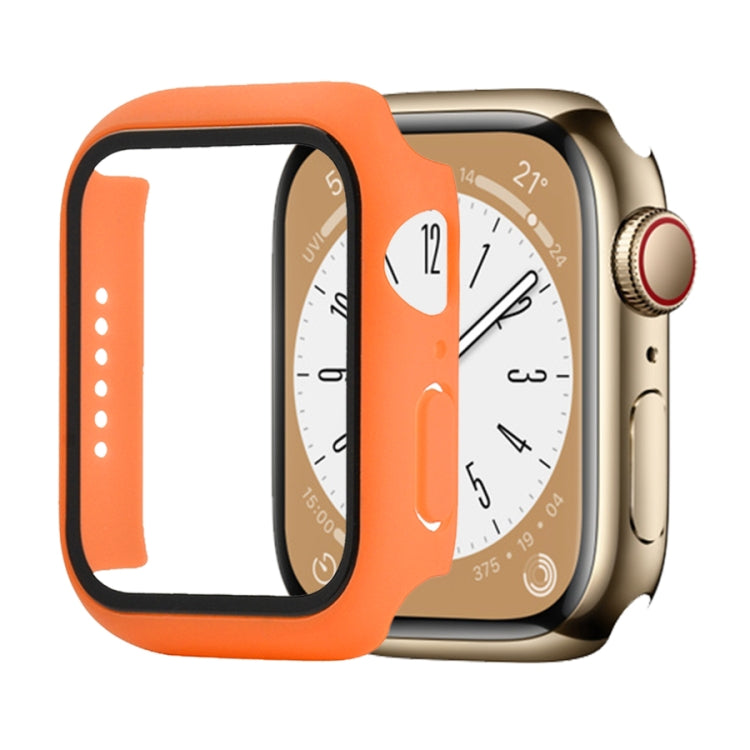 Shockproof PC+Tempered Glass Watch Protective Case For Apple Watch Series 9 / 8 / 7 41mm(Orange) by buy2fix