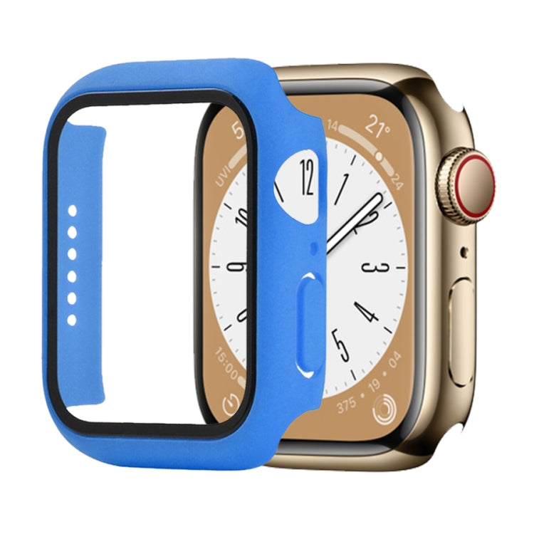 Shockproof PC+Tempered Glass Watch Protective Case For Apple Watch Series 9 / 8 / 7 41mm(Blue) by buy2fix