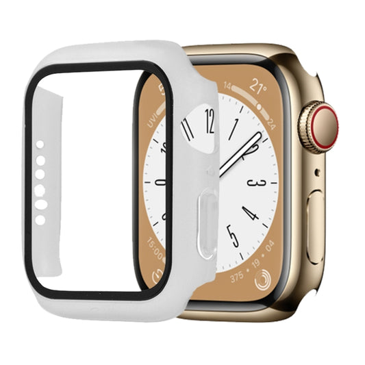 Shockproof PC+Tempered Glass Watch Protective Case For Apple Watch Series 9 / 8 / 7 41mm(Matte Transparent) by buy2fix
