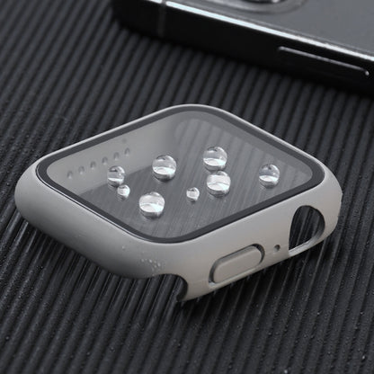 Shockproof PC+Tempered Glass Watch Protective Case For Apple Watch Series 9 / 8 / 7 41mm(Matte Transparent) by buy2fix