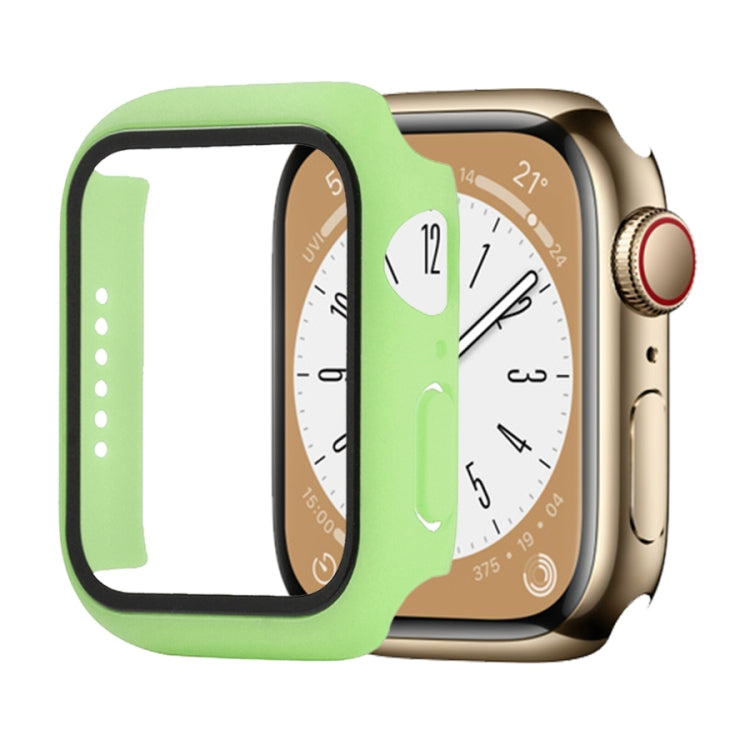 Shockproof PC+Tempered Glass Watch Protective Case For Apple Watch Series 9 / 8 / 7 45mm(Grass Green) by buy2fix