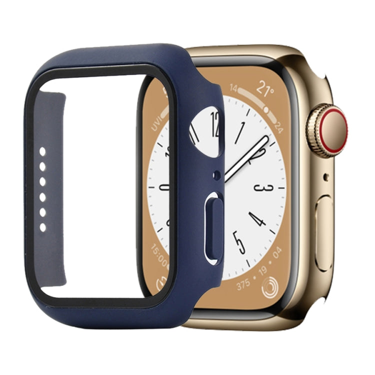 Shockproof PC+Tempered Glass Watch Protective Case For Apple Watch Series 9 / 8 / 7 45mm(Midnight Blue) by buy2fix