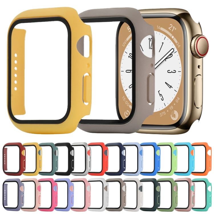 Shockproof PC+Tempered Glass Watch Protective Case For Apple Watch Series 9 / 8 / 7 45mm(Black) by buy2fix