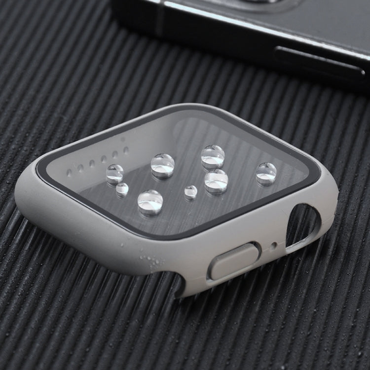 Shockproof PC+Tempered Glass Watch Protective Case For Apple Watch Series 9 / 8 / 7 45mm(Matte Transparent) by buy2fix