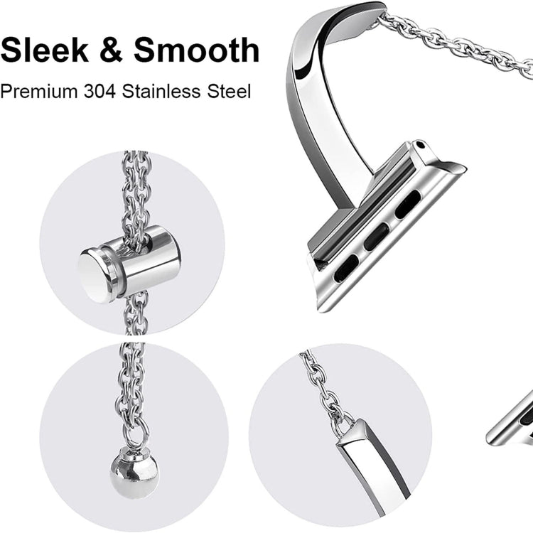 Stainless Steel Bracelet Watch Band For Apple Watch Series 9&8&7 41mm / SE 3&SE 2&6&SE&5&4 40mm / 3&2&1 38mm(Black) by buy2fix