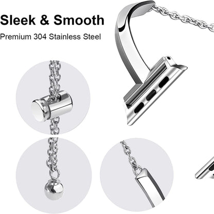 Stainless Steel Bracelet Watch Band For Apple Watch Series 9&8&7 41mm / SE 3&SE 2&6&SE&5&4 40mm / 3&2&1 38mm(Black) by buy2fix