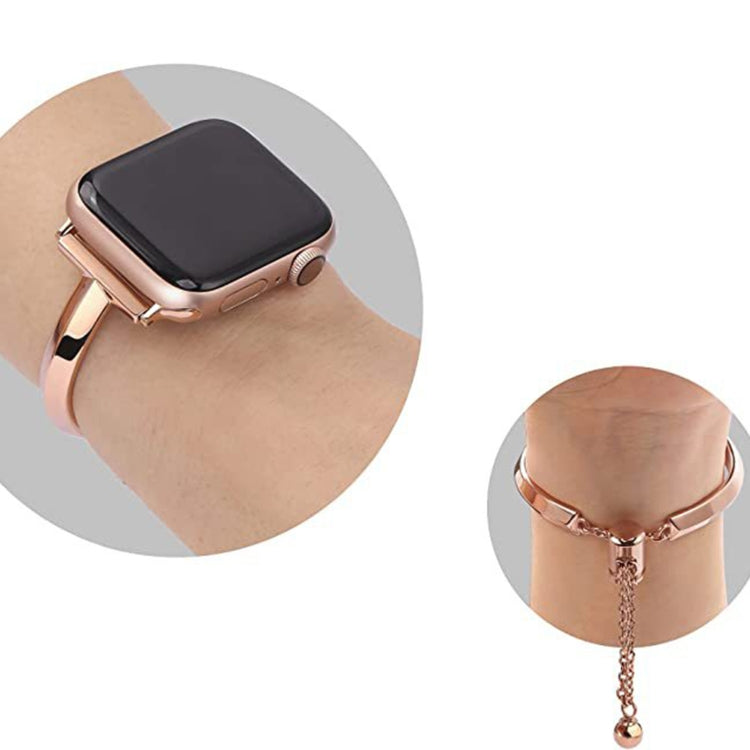 Stainless Steel Bracelet Watch Band For Apple Watch Series 9&8&7 41mm / SE 3&SE 2&6&SE&5&4 40mm / 3&2&1 38mm(Black) by buy2fix