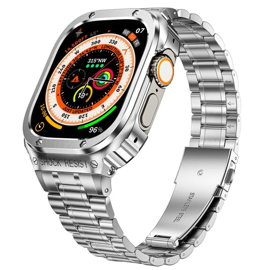 Metal Integrated Watch Protective Case For Apple Watch Series 9 / 8 / 7 45mm(Silver) by buy2fix