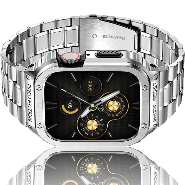 Metal Integrated Watch Protective Case For Apple Watch Series 9 / 8 / 7 45mm(Silver) by buy2fix