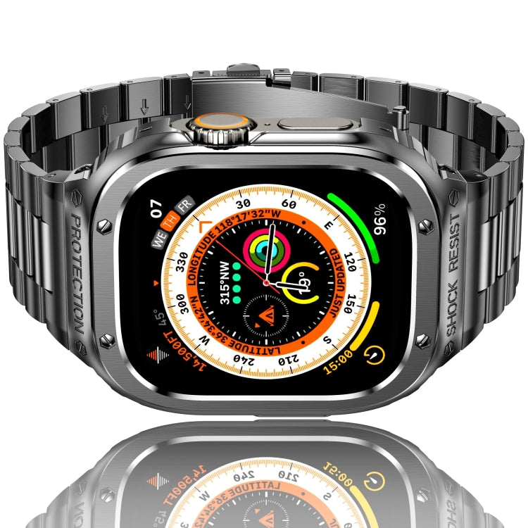 Metal Integrated Watch Protective Case For Apple Watch Series 9 / 8 / 7 45mm(Grey) - Watch Cases by buy2fix | Online Shopping UK | buy2fix