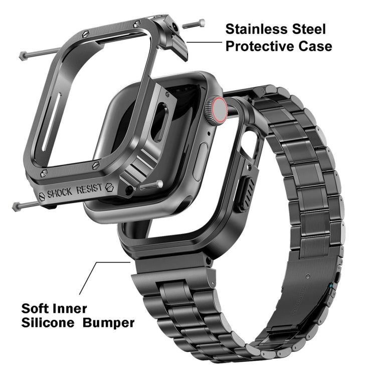 Metal Integrated Watch Protective Case For Apple Watch Series 9 / 8 / 7 45mm(Grey) - Watch Cases by buy2fix | Online Shopping UK | buy2fix