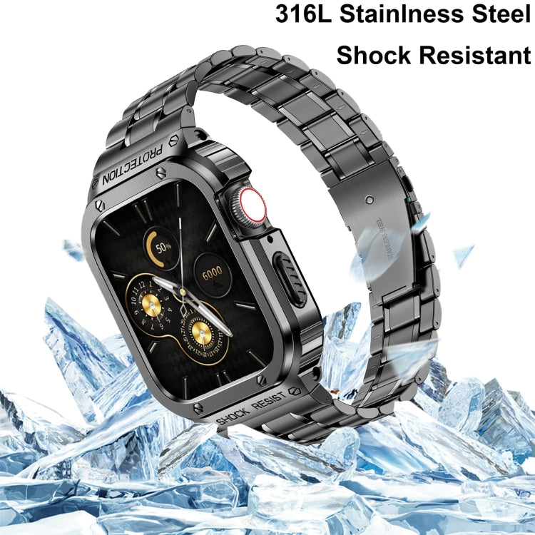 Metal Integrated Watch Protective Case For Apple Watch Series 9 / 8 / 7 45mm(Grey) - Watch Cases by buy2fix | Online Shopping UK | buy2fix