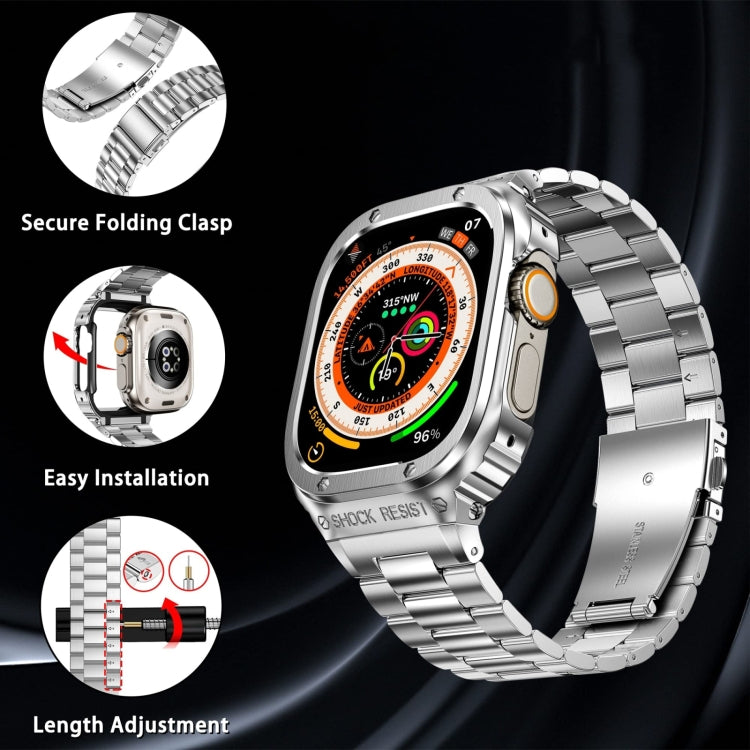 Metal Integrated Watch Protective Case For Apple Watch Series SE 2025&6&SE&5&4 44mm(Silver) by buy2fix