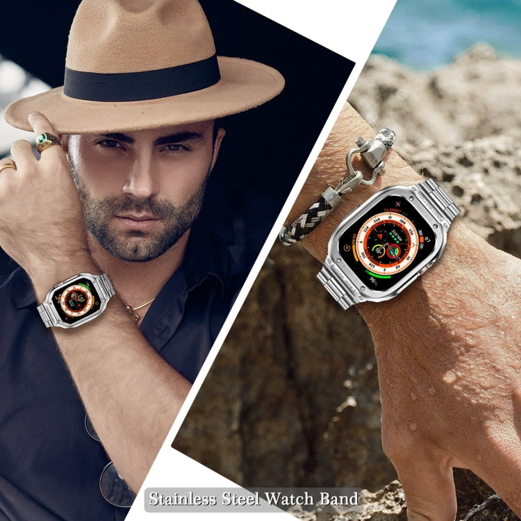 Metal Integrated Watch Protective Case For Apple Watch Series SE 2025&6&SE&5&4 44mm(Silver) by buy2fix