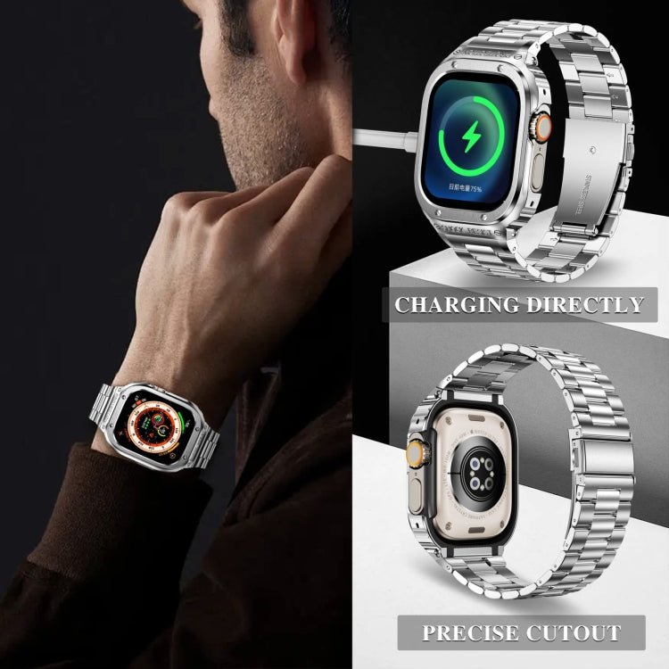 Metal Integrated Watch Protective Case For Apple Watch Series SE 2025&6&SE&5&4 44mm(Silver) by buy2fix