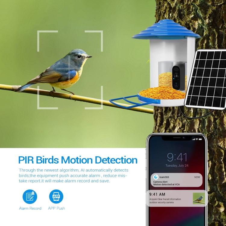 ESCAM PT389 IP66 Waterproof 2MP PIR Motion Detection Two-way Audio Night Vision WiFi Camera with AI Bird Recognition Bird Watching House - Wireless Camera by ESCAM | Online Shopping UK | buy2fix