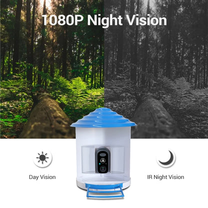 ESCAM PT389 IP66 Waterproof 2MP PIR Motion Detection Two-way Audio Night Vision WiFi Camera with AI Bird Recognition Bird Watching House - Wireless Camera by ESCAM | Online Shopping UK | buy2fix