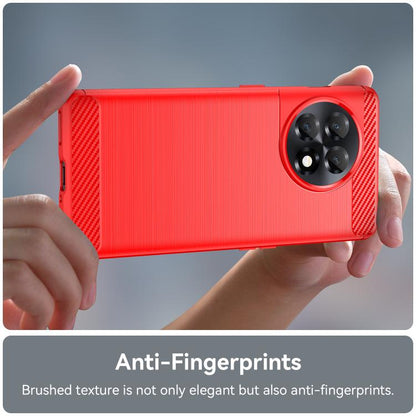 For OnePlus 11R Brushed Texture Carbon Fiber TPU Phone Case(Red) - OnePlus Cases by buy2fix | Online Shopping UK | buy2fix