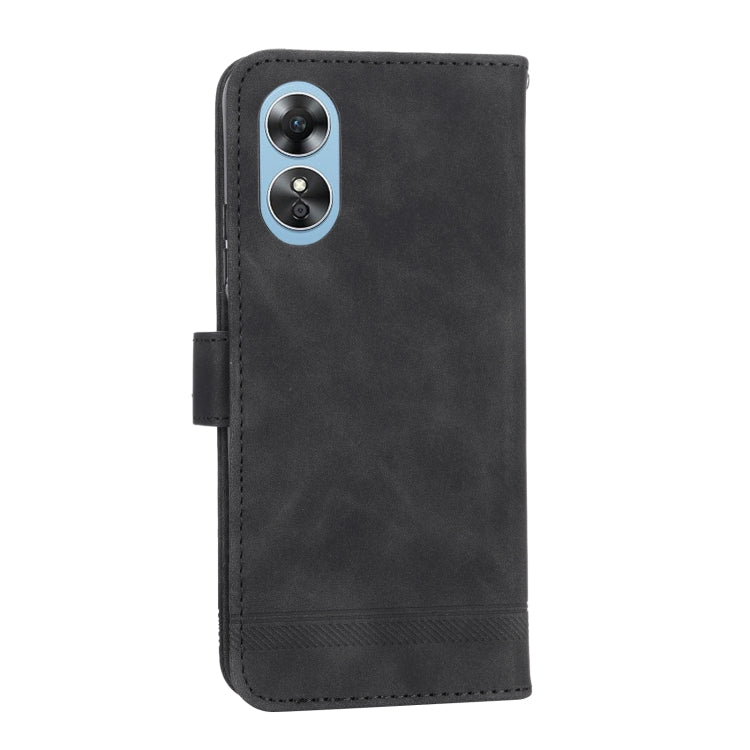 For OPPO Reno8 T 4G Global Dierfeng Dream Line TPU + PU Leather Phone Case(Black) by buy2fix