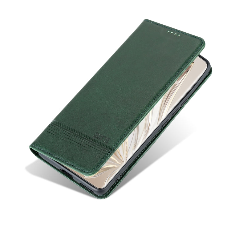 For Honor 90 Pro AZNS Magnetic Calf Texture Flip Leather Phone Case(Dark Green) - Honor Cases by AZNS | Online Shopping UK | buy2fix
