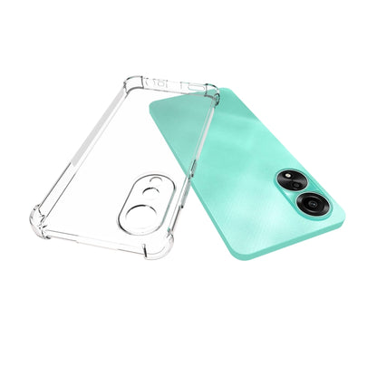 For OPPO A78 4G Shockproof Non-slip Thickening TPU Phone Case(Transparent) by buy2fix