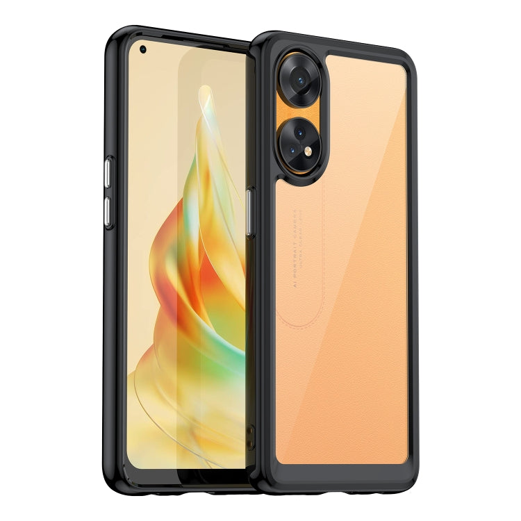 For OPPO Reno8 T 4G Colorful Series Acrylic + TPU Phone Case(Black) by buy2fix
