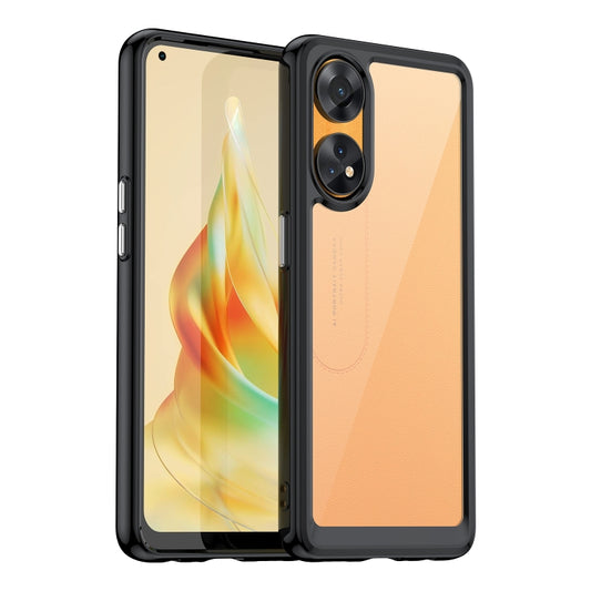 For OPPO Reno8 T 4G Colorful Series Acrylic + TPU Phone Case(Black) by buy2fix