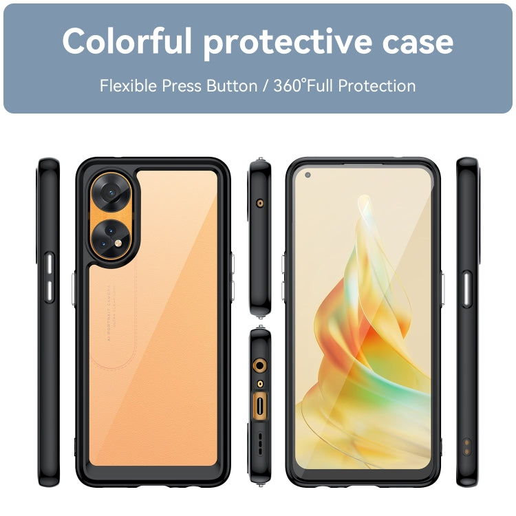 For OPPO Reno8 T 4G Colorful Series Acrylic + TPU Phone Case(Black) by buy2fix