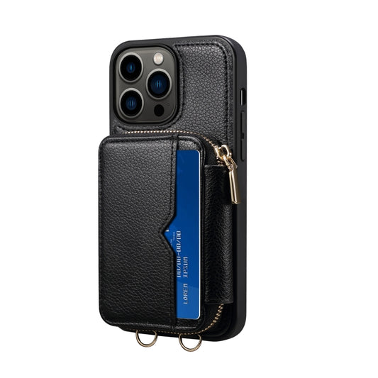 For iPhone 14 Pro Max Zipper Card Slot Phone Case(Black) - iPhone 14 Pro Max Cases by buy2fix | Online Shopping UK | buy2fix