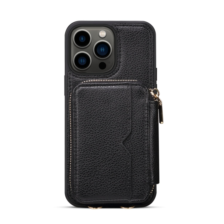 For iPhone 14 Pro Max Zipper Card Slot Phone Case(Black) - iPhone 14 Pro Max Cases by buy2fix | Online Shopping UK | buy2fix
