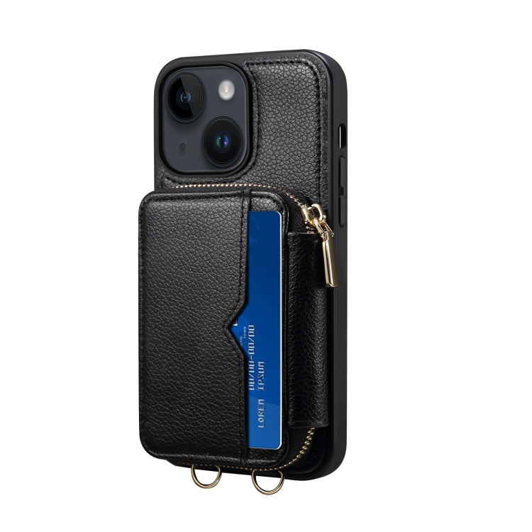 For iPhone 14 Zipper Card Slot Phone Case(Black) - iPhone 14 Cases by buy2fix | Online Shopping UK | buy2fix