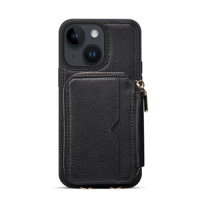 For iPhone 14 Zipper Card Slot Phone Case(Black) - iPhone 14 Cases by buy2fix | Online Shopping UK | buy2fix