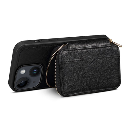 For iPhone 14 Zipper Card Slot Phone Case(Black) - iPhone 14 Cases by buy2fix | Online Shopping UK | buy2fix