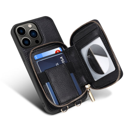 For iPhone 13 Pro Max Zipper Card Slot Phone Case(Black) - iPhone 13 Pro Max Cases by buy2fix | Online Shopping UK | buy2fix