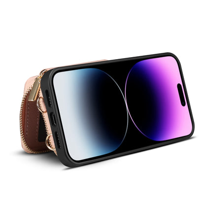 For iPhone 13 Pro Zipper Card Slot Phone Case(Pink) - iPhone 13 Pro Cases by buy2fix | Online Shopping UK | buy2fix