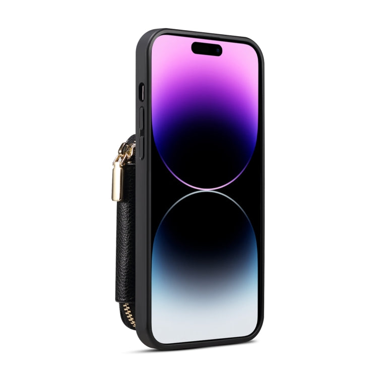 For iPhone 13 Zipper Card Slot Phone Case(Black) - iPhone 13 Cases by buy2fix | Online Shopping UK | buy2fix