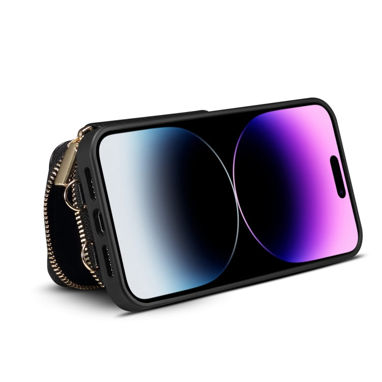 For iPhone 13 Zipper Card Slot Phone Case(Black) - iPhone 13 Cases by buy2fix | Online Shopping UK | buy2fix