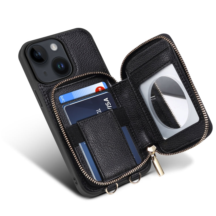 For iPhone 13 Zipper Card Slot Phone Case(Black) - iPhone 13 Cases by buy2fix | Online Shopping UK | buy2fix