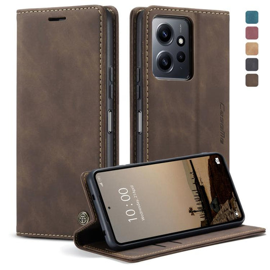 For Xiaomi Redmi Note 12 4G Global CaseMe 013 Multifunctional Horizontal Flip Leather Phone Case(Coffee) - Xiaomi Cases by CaseMe | Online Shopping UK | buy2fix